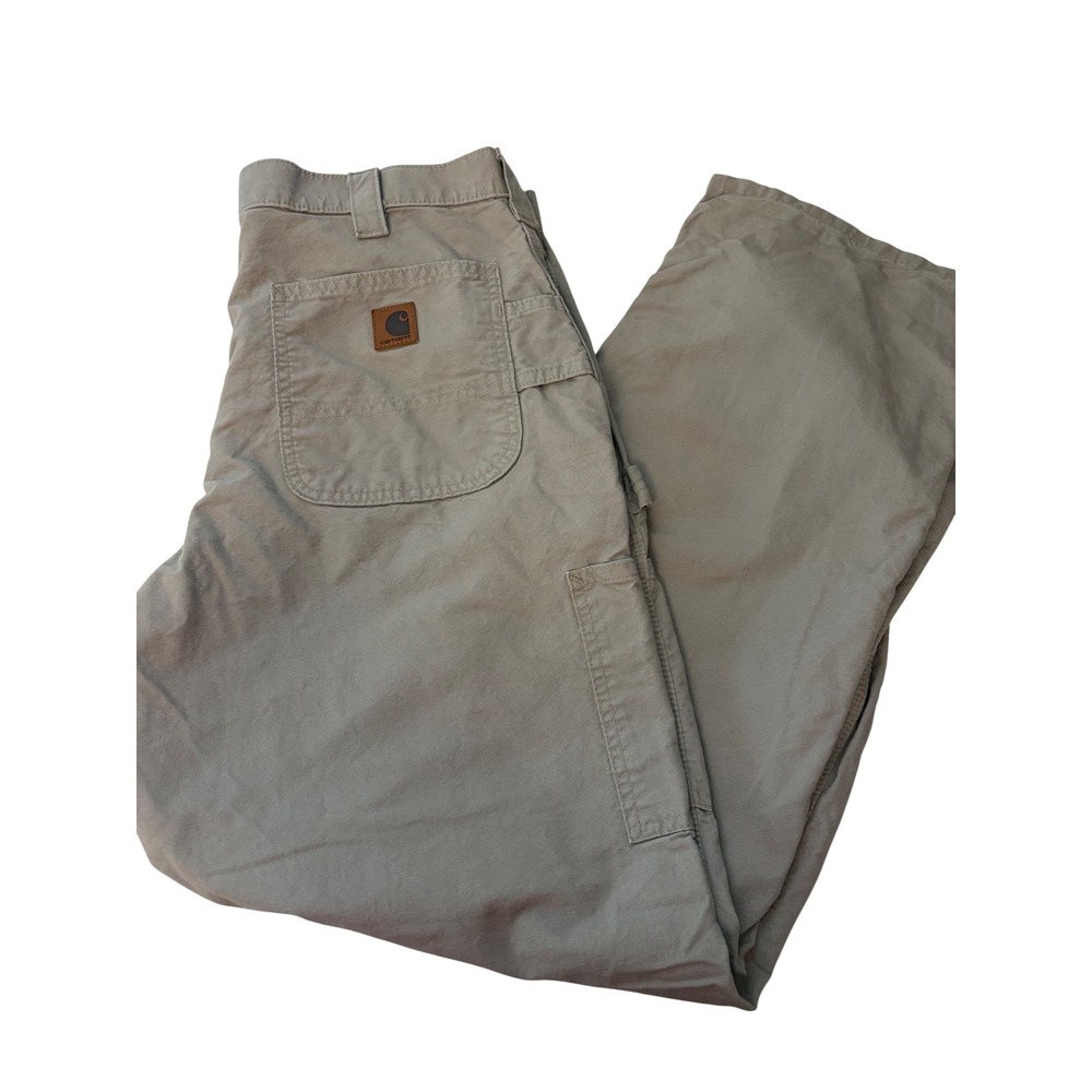 Carhartt Carpenter Pants 36x32 Tan Work, Canvas, Rugged, Utility, B151, Durable